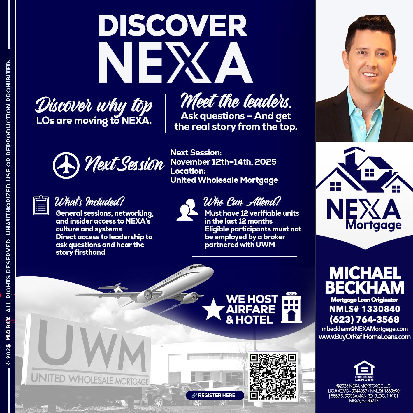 DISCOVER NEXA - Michael Beckham -Mortgage Loan Originator DISCOVER NEXA - Michael Beckham -Mortgage Loan Originator