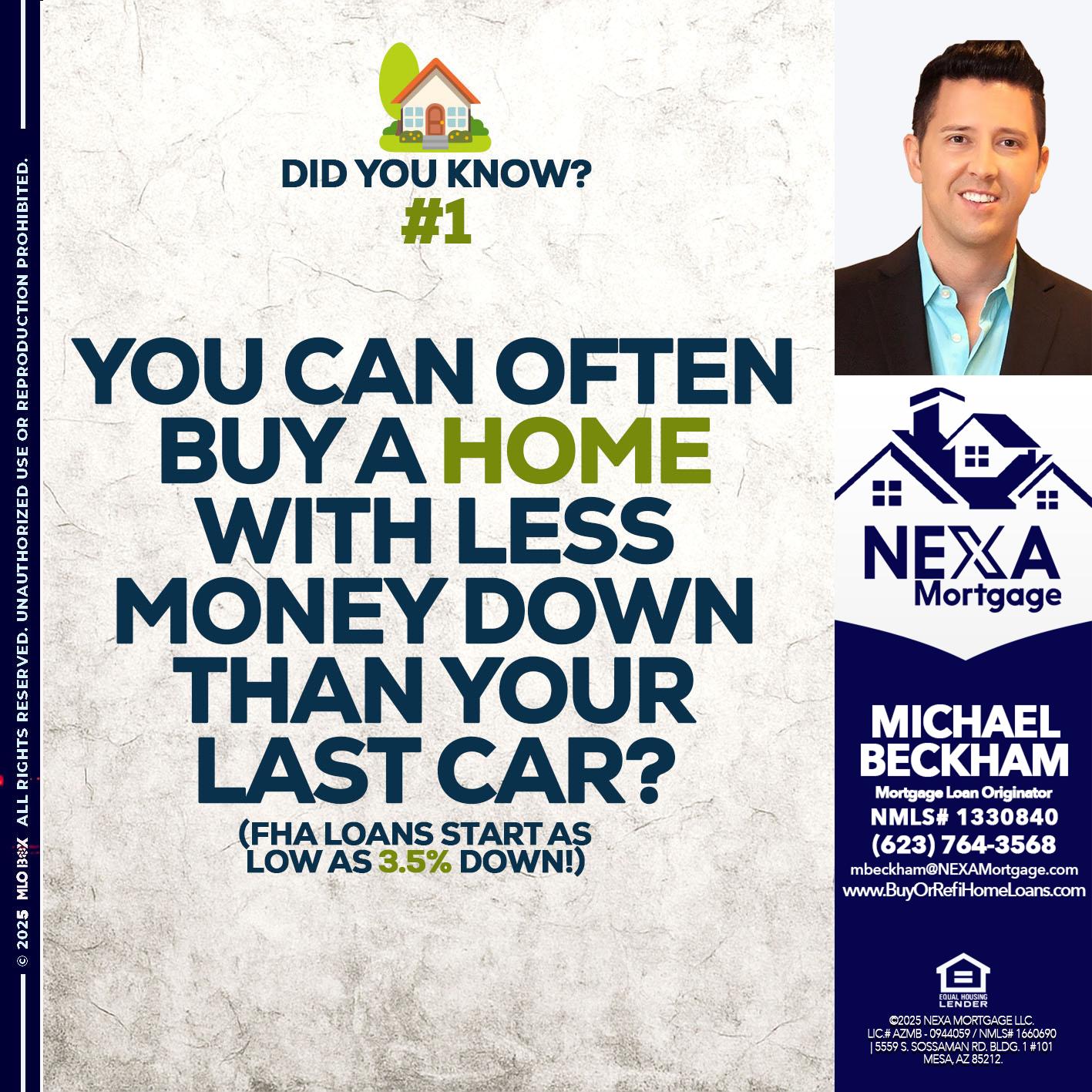 DID YOU KNOW #1 - Michael Beckham -Mortgage Loan Originator DID YOU KNOW #1 - Michael Beckham -Mortgage Loan Originator